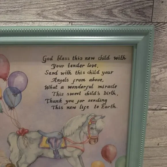 Home‎ Interiors Gifts picture Ava Freeman rocking horse teddy bear God bless - Picture 2 of 8